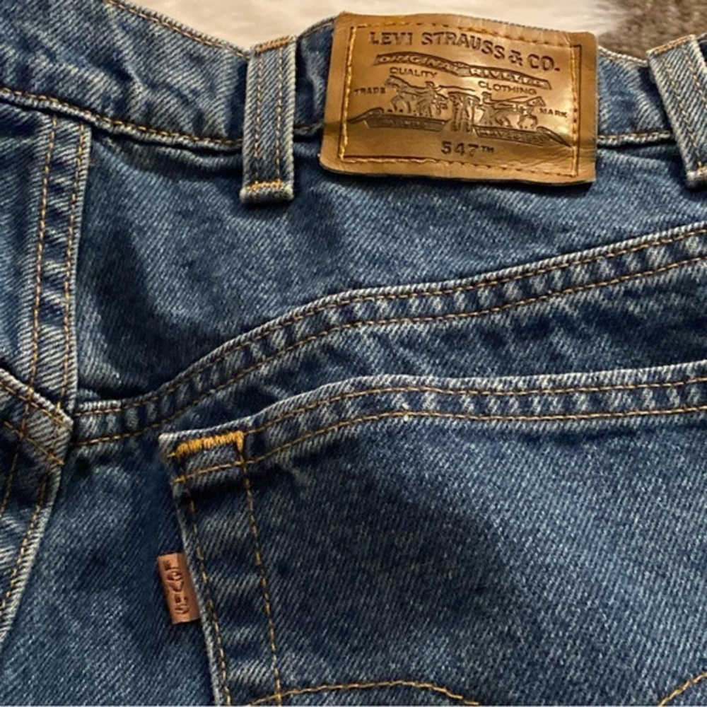 Vintage Levi’s Jeans 547 Mens 34X32 Loose‎ Fit Loose Pleated Orange Label Tab - Picture 9 of 16